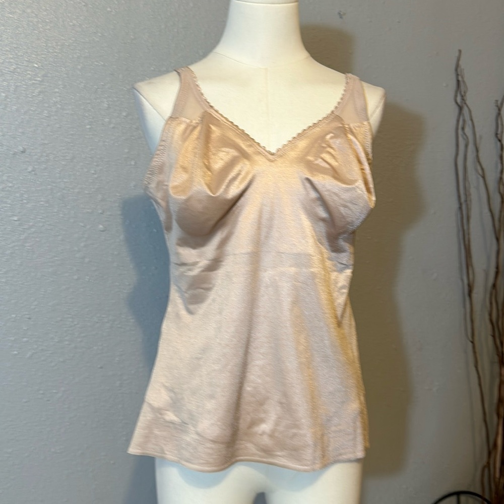 Ruby Ribbon Pale Blush Satin Camisole Chemise